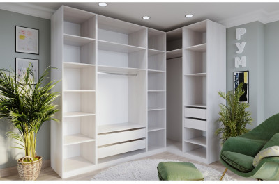 Гардеробная Рум. Комплект 3.1 без фасадов, ясень