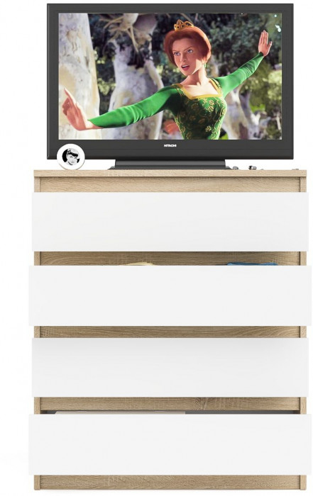 Мори Комод МК800.4, дуб сонома/белый