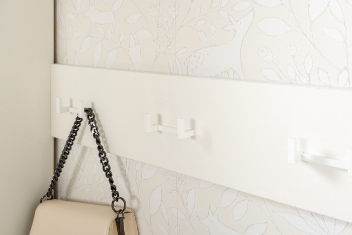 Октава Прихожая 50, белый шагрень/серый графит/дуб крафт золотой/фасады МДФ белый шагрень/серый графит