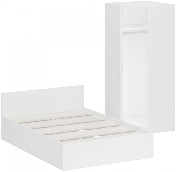 Кровать 1400 + угловой шкаф Стандарт, белый