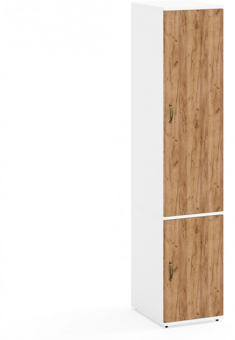 Лидер-8 Модуль Пенал МД 23Б, белый шагрень/крафт золото