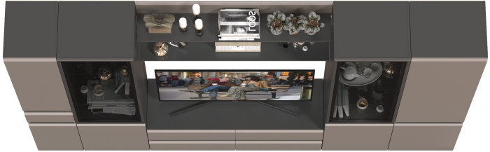 Сидней Комплектация № 064, корпус: антрацит/фасады: МДФ веллюто капучино