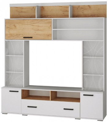 Гостиная Оскар-18 ОГЦС-2  белый/дуб крафт золотой