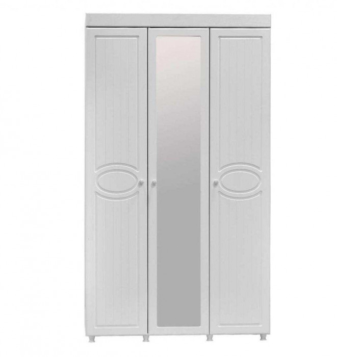 Шкаф 3-х дверный с 1-м зеркалом Монако МН-54 белое дерево