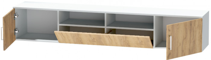 Тумба-3 под ТВ подвесная "Иннэс-7", Белый/Крафт золотой