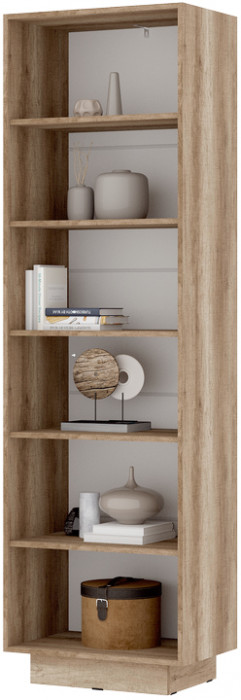 Даллас ПН 01 Пенал закрытый со стеклом (0,598х2,008х0,402) дуб каньон/МДФ софт графит