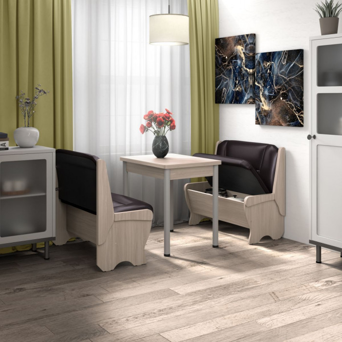 Кухонный набор скамья 950 Лотос - стол Ирис / ясень светлый/умбер