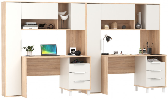 компьютерный стол Комфорт 12.95N + компьютерный стол Комфорт 12.95N, дуб сонома/белый