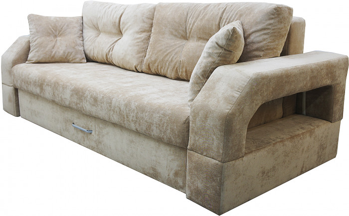 Диван еврокнижка Манчестер 160 ВЕЛЮР 05 БЕЖЕВЫЙ НПБ