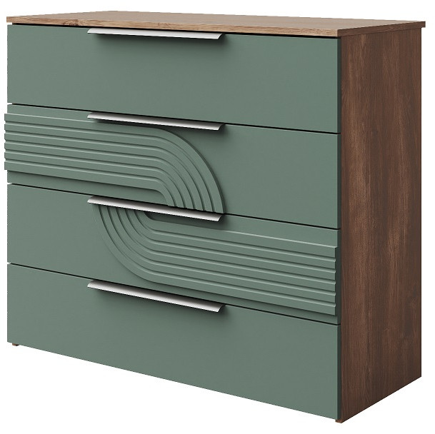 Комод четырехъящечный "Монтиз" - Дуб мадура/Эвкалипт