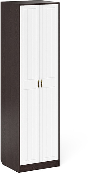 Прихожая П-6 Шкаф, цвет венге/фасады МДФ белое дерево фрезеровка прованс, ШхГхВ 60х50х210 см.