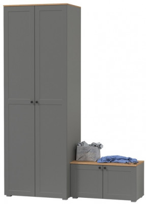 Остин Прихожая 06, серый графит/дуб крафт золотой