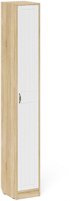 Прихожая П-6-350 Пенал, дуб сонома/фасады МДФ белое дерево фрезеровка прованс