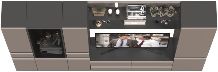 Сидней Комплектация № 065, корпус: антрацит/фасады: МДФ веллюто капучино