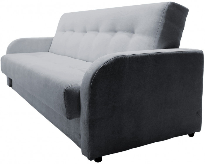 Раскладной диван-кровать, прямой, книжка, цвет серый, велюр, Лондон Люкс 120