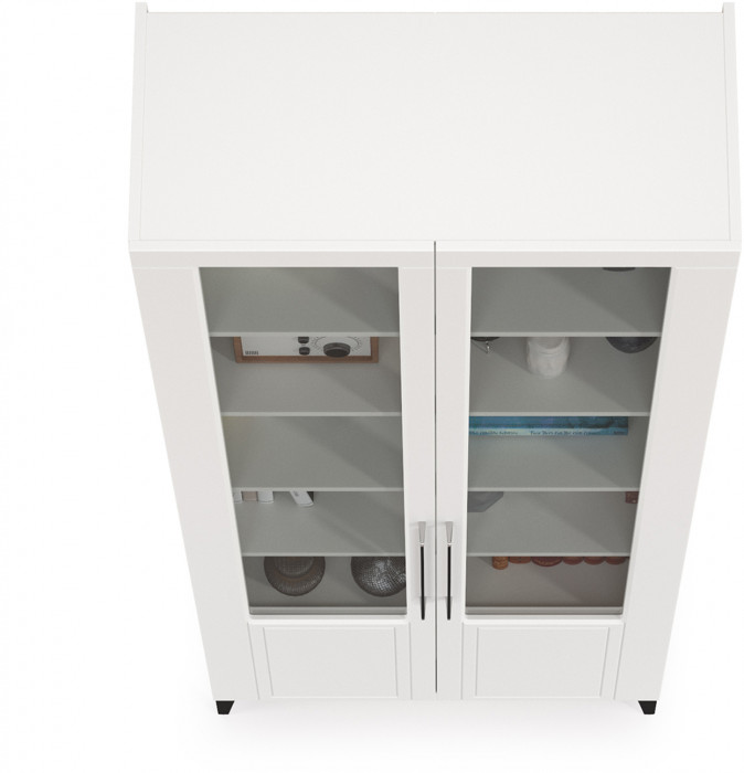 Валенсия Гостиная 13.217 Шкаф, ЛДСП белый шагрень/МДФ белый шагрень