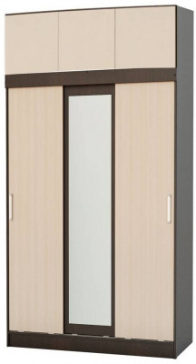 Бася Шкаф-купе с антресолью (Венге / дуб беленый)