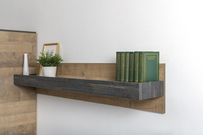 Трувор 13.70 Тумба под ТВ + 15.60 Полка, дуб гранж песочный/интра