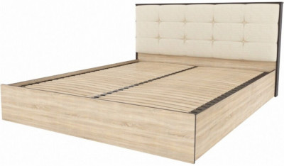 Кровать Лирика ЛК-2 велюр карамель + основание ортопед 140