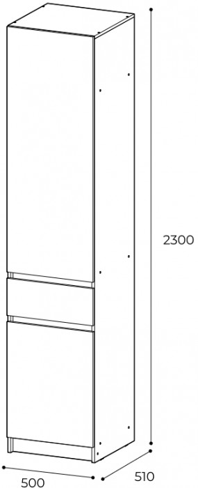 Шкаф Стоуби ШК-500 дуб крафт/белый глянец