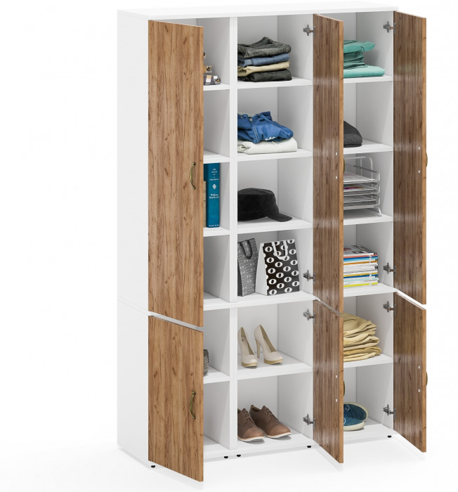 Лидер-8 Пенал МД 22Б 3 шт., белый шагрень/крафт золото