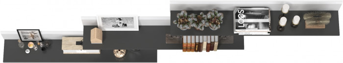 Сидней 16.486 Полка 3 штуки, белый/чёрный