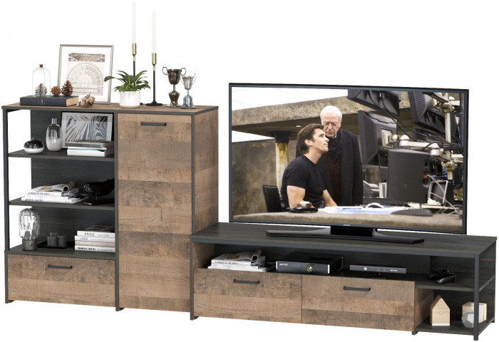 Трувор 13.70 Тумба под ТВ + 13.307.01 Комод, дуб гранж песочный/интра