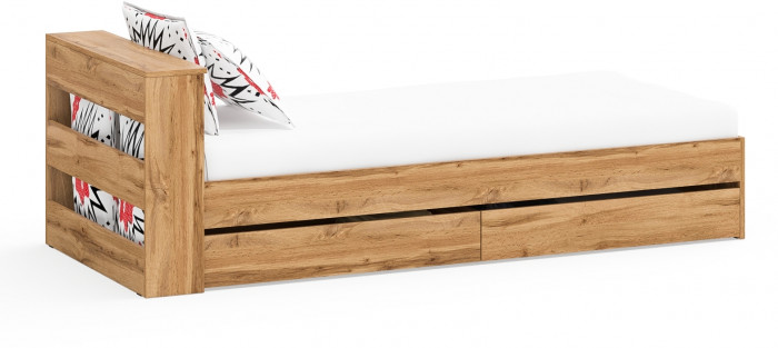 Ксения Кровать с ящиками 0900, дуб вотан