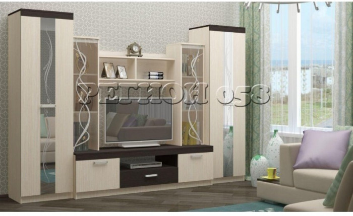 Гостиная Гамма-2 ЛДСП (Ясень шимо темный / светлый)