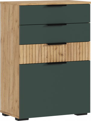 Комод 600 Роджина, Дуб крафт/Изумрудный