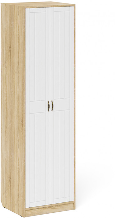 Прихожая П-6 Шкаф, цвет дуб сонома/фасады МДФ белое дерево фрезеровка прованс, ШхГхВ 60х50х210 см.