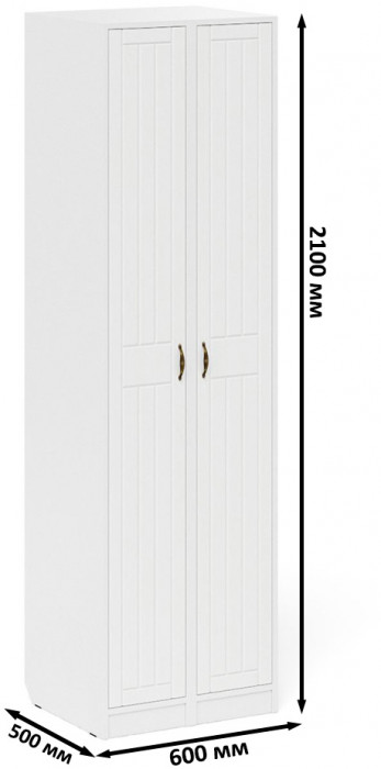 Прихожая П-6-500 Пенал + Пенал, белая шагрень/фасады МДФ белое дерево фрезеровка прованс