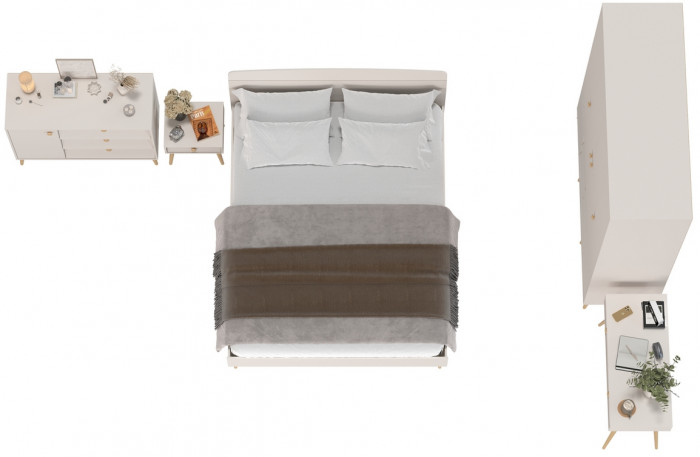 Афина Спальня 32-1600, цвет кашемир серый, сп.м. 1600х2000 мм., б/м, основание есть - фанера