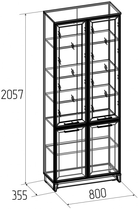 Шкаф книжный Аурелио 8, белый