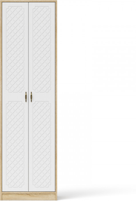 Прихожая П-6 Шкаф, цвет дуб сонома/фасады МДФ белое дерево фрезеровка ромб, ШхГхВ 60х50х210 см.