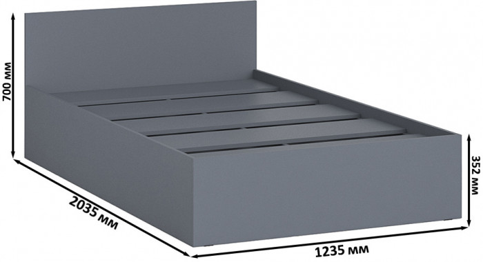Мори Кровать 1200, графит