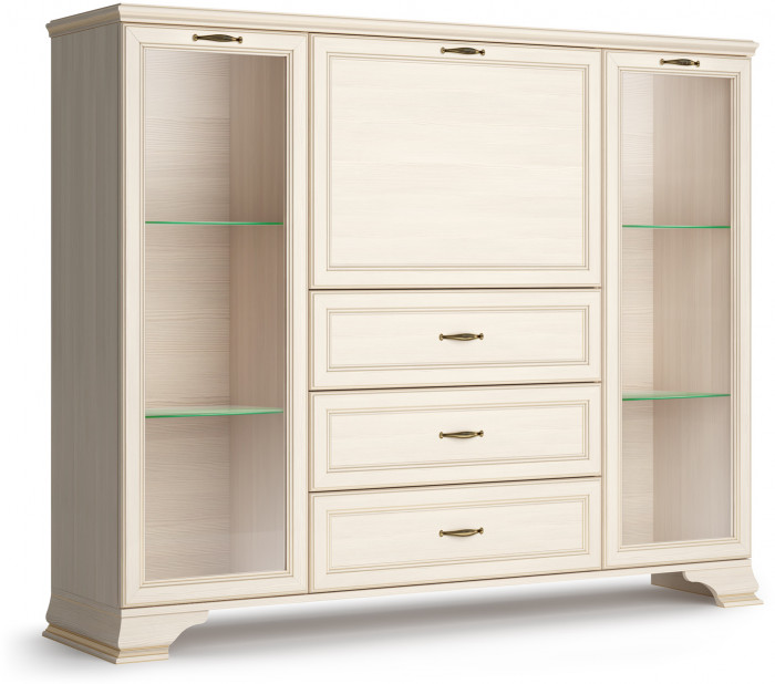 Шкаф низкий (2 стеклодвери) Сиена