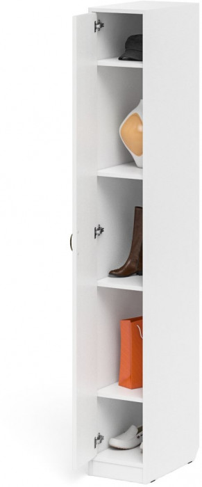 Прихожая П-6-500 Пенал, белая шагрень/фасады МДФ белое дерево фрезеровка прованс