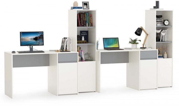 Торонто Компоновка № 07, белый шагрень/стальной серый