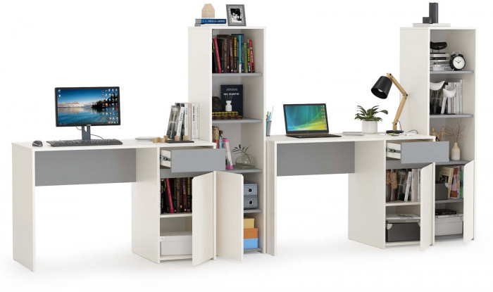 Торонто Компоновка № 07, белый шагрень/стальной серый