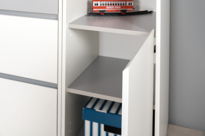 Торонто Компоновка № 07, белый шагрень/стальной серый