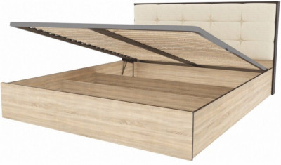 Кровать Лирика ЛК-2 велюр карамель + основание ПМ 160