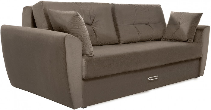 Диван еврокнижка Амстердам 160 ЛЮКС 06 ВЕЛЮР КОРИЧНЕВЫЙ НПБ