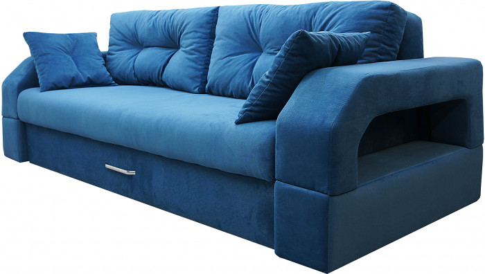 Диван-кровать Манчестер, еврокнижка, велюр, 160х195, синий
