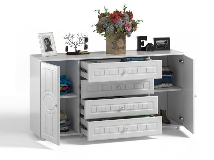 Спальня Монако-1 мягкая спинка белое дерево