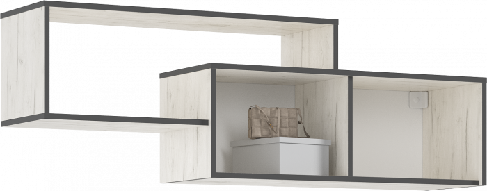 Норд Полка 2-х ярусная (Дуб Крафт Белый, Дуб Крафт Белый)