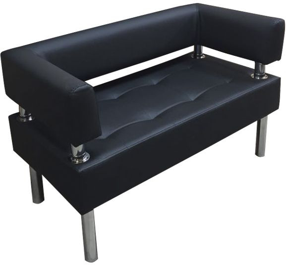 Диван Бизнес 160, экокожа, черный