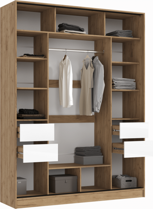 Модульная прихожая Роджина, комп.4 (Графит, Крафт золотой)