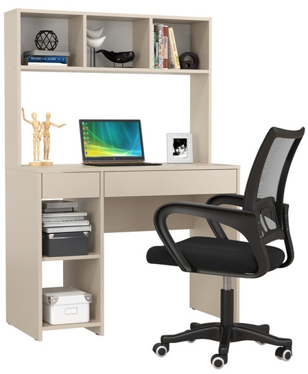 Стол компьютерный Комфорт 12.77F + кресло 103 чёрное, цвет сатин, ШхГхВ 100х49,8х147 см., универсальная сборка