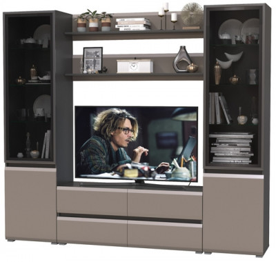 Сидней Комплектация № 068, корпус: антрацит/фасады: МДФ веллюто капучино